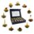 Creano ErblühTee Tea Flowers Gift Set of 18, White, Black and Green Tea in an Elegant Magnetic Box with Window and Silver Embossing