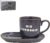 Lesser & Pavey Just Saying Tassen & Geschenke His Lordship Snack-Set – Blau | Tasse und Snack-Tablett Set aus Knochenporzellan | Große Kaffeetasse und Teller | Geschenkset für Tee-, Kaffee