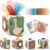 WOODEN TEETHER Tissue Box Montessori Motor Skills Toy, 6-12 Months Sensory Baby Toy with Mirror, Colours, Textures, Children’s Early Learning Toy for Boys Girls Gifts