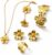 5 Piece Jewellery Sets for Women, Gold Women’s Flowers Jewellery