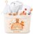 Baby Gift Set Neutral Newborn Gift Box 7-Piece Nappy Bag Cuddly Cloth Teether Bib Socks Greeting Cards Envelope Gift for Birth Baby Shower Baby Set for Boys Girls White