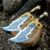 Chaos Blades Prop Replica Double Blades with Cosplay Costume Accessory (Gold)