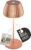 BRILONER Riffle Mini LED Table Lamp, Wireless, IP44, with Light Edge, Touch Dimmer, Replaceable Battery, Bedside Lamp, Battery-Operated, German Design Award Winner 2025, 8.5 x 20 cm, Copper-Coloured