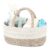 Maliton Changing Table Organiser, Baby Organiser Basket, Storage Basket for Changing Table, Nappy Caddy with Compartments and Handles, Gifts for Newborns