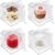 LATERN Pack of 20 Clear Cake Boxes, 9 x 9 x 11.5 cm, Transparent Gift Box with Silver Base and Ribbon for Packaging, Cakes, Macaron, Sweets, Cookies – for Wedding, Baby Shower, Party Favours