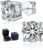 MomentWish Moissanite Diamond Stud Earrings 925 Silver / Gold 585, 1–4 Carat, Genuine Silver, Hypoallergenic VVS1 D Colour with GRA Certificate, Earrings Gift for Men Women 5/6.5/8 mm
