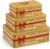 Bonsport Set of 3 Christmas Rectangular Biscuit Tins, Merry Christmas
