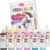 LM-Kreativ Window Colour Set Glitter Unicorn – Dive into a World of Colours with 12 x 80 ml Window Colour Water-Based Paints. Plus Template Book with 35 Unicorn Motifs