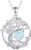 FANCIME Tree of Life Birthstone Necklace for Women 925 Sterling Silver Tree of Life Birthstone Pendant Necklace Jewellery Gifts for Women Girls Chain Length: 40 + 5 cm