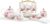 fanquare 21-Piece Porcelain European Tea Set, Pink Rose Ceramic Coffee Service, Wedding Tea Service for Afternoon Tea, Coffee