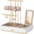 Songmics Jewellery Organiser with 3 Levels, Velvet Jewellery Stand
