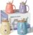 Set of 4 Cute Cat Mugs, Ceramic Coffee Cups with Lovely Kitty Lid, Novelty Morning Tea Milk Cup Set for Women, Christmas Birthday Gift Cup 450 ml (4 Pieces, Blue, Pink, Purple, Yellow)