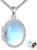 YAFEINI Silver Locket Chain Opal Locket Sterling Silver Photo Necklace Opal Memorial Jewellery Gifts for Women, Mothers and Wives