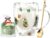 Christmas Gifts for Women and Men, Cute Snowflakes, Double-Walled Coffee Cups, Espresso Cups Made of Glass with Handle, Christmas Socks Gifts for Mum, Friends, Children, Grandma, Christmas Decoration