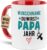 Tassendruck Baby-News Tasse mit Name & Jahr selbst gestalten – Du wirst Papa – Personalisiertes Geschenk zur Schwangerschaft für werdenden Vater – Keramiktasse, 300 ml, Innen & Henkel Rot