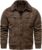 HOOD CREW Men’s Faux Fur Bomber Jacket, Fleece Lined Winter Jacket, Vintage Faux Leather Jacket with Fur Collar