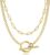 Adramata Necklace Women’s Gold Stackable 14K Gold-Plated Chain Set Trendy Cuban Link Paper Clip Chain with Toggle Clasp Silver Chain Waterproof Jewellery