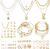 65 Pieces Jewellery Gold Jewellery Sets for Women Fashion Jewellery Set Gold Jewellery Sets for Gifts Birthday Valentine’s Day