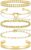 Sweetkiki Pack of 5 Women’s Gold 14 Carat Gold-Plated Stainless Steel Stackable Cuff Bracelets Bracelets, Adjustable Beads, Paper Clip, Cuban Chains, Gold Bracelets Set, Stacking Bracelets Jewellery