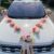Car Decoration Wedding Bonnet Pink, Wedding Decoration Car Decoration, Car Wedding Decoration Garland, Car Jewellery Bride Couple Rose, Wedding Car Decoration Set, Silk Flowers for Wedding Car Length 220 cm x 2