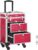 Songmics Make-Up Trolley, Cosmetic Case, Make-up case, Hairdresser’s Case, with 4 Removable, Universal Wheels, Top with 3 levels, Drawers with Slide Rails, Professional, for Travel Red