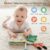 WOODEN TEETHER Baby Book Fabric Book with Mirror, Baby Toy 0-6 Months Sensory Book – Interactive Feel Book Crinkle Book Baby Toy Gifts for Newborns – Elephants