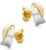 OROVI Earrings Gold 14 Carat (585) Yellow Gold and White Gold – Stud Earrings Gold Bicolour Hypoallergenic Gold Earrings Women Jewellery Women’s Gold Jewellery – Includes Elegant Jewellery Box