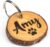 Natural Wooden Dog Tag with Engraving | Real Rosewood with Bark Silent on Collar | Back with Phone Number, Address, Date – Gift for Dog Owners