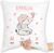 Cushion 40 x 40 cm Decorative Cushion – Elephant Birth Data with Name Gift for Birth Gift Idea I Money Gift for Birth – 40 x 40 cm – White – for Baby Personalised Baby Gift Birth Gift