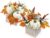 Pack of 2 Artificial Pumpkin Autumn Decorations Rustic White Foam Pumpkins Decoration with Maple Leaves Berries in Wooden Box Halloween Thanksgiving Table Decoration Central Element