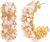 Boho Crystal Women’s Earrings, Handmade Half Hoop Earrings with Faceted Glass Beads, Gold-Coloured Statement Hoop Earrings, Lightweight Fashion Jewellery