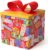 BIOBROWN Medium Gift Boxes with Lids, 22 x 22 x 22 cm, Colourful Party Pop Design, Foldable, Ideal for Birthdays, Baby Showers and Other Celebrations