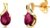 Orovi 9ct Yellow Gold/White Gold Drop Earrings with Ruby/Sapphire/Aquamarine/Emerald/Amethyst/Topaz Gold Stud Earrings Ladies with Gemstone Gold Earrings Allergy Free & Handmade (10×4.5mm)