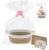 Empty Gift Basket, Cotton Egg Gift Basket, Empty with Gift Bags, Greeting Card and Ribbons, Braided Basket, Storage Basket with Handle for Birthdays, Baby Showers (Khaki White Combination)