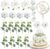 Pack of 23 Wedding Cake Decorations, Wedding Cake Topper Cake with Eucalyptus Leaves, Mr & Mrs Decoration Wedding, Wedding Cake Topper Decoration for Birthday Party, White