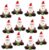 Logbuch-Verlag 12 Mini Santa Claus Figures, 3 cm, Small Christmas Gift for Employees, Colleagues, Customers, Red / Green