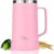 Milu Beer Mug, Stainless Steel Insulated Beer Glass with Lid, Thermal Mug with Handle, Beer Gift for Men, Dad, Keeps Cold for 7 Hours (700 ml, Pink)