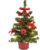 Idena 31486 Decorative Christmas Tree with 20 LEDs in Warm White, Approx. 25 cm High, Including Red Tree Decorations and USB Port, As Decoration for Advent Time and Christmas