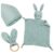 Baby Gift Boy Girl Newborn Gift Set Baby Gifts 3 Pieces Gifts for Birth with Cuddly Cloth Rabbit and Teether Wooden and Bib Baby for Newborn Baby Shower Things (Mint)