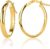 PRINS JEWELS PRIO141 Oval Hoop Earrings 14 Carat 585 Yellow Gold 3 x 20 mm