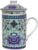 Ceramic Tea Cup with Lid + Strainer for Loose Tea with Asian Motif (Purple Water Lily, 507) Japanese Chinese Cup for Tea Lovers, Porzellan Coffee Gift Set Asia Asia Mug Cup