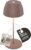 BRILONER Riffle Mini LED Table Lamp, Wireless, IP44, with Light Edge, Touch Dimmer, Replaceable Battery, Bedside Lamp, Battery-Operated, German Design Award Winner 2025, 8.5 x 20 cm, Umbrasand (Brown)