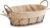 ‚“Country Style – 30 x 21 x 11 cm Wire and Linen Bread Basket with Handles