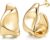Adramata Earrings Silver 925 Hoop Earrings 14K Gold-Plated Earrings Hanging Hypoallergenic Open Hoop Earrings Gold Drop Earrings Chunky Statement Earrings Silver Gold Earrings for Women Gold Jewellery