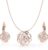 Crystalline Azuria Rose Blumen Kristalle Schmuck-Set Halskette Anhänger 45 cm Leverback Ohrringe 18 kt Rosé Vergoldet für Damen
