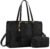 LOVEVOOK Women’s Laptop Bag, Vintage Leather Handbag with Prints, black, Contemporary