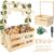 Baby Shower Gift with Wooden Baby Basket on Wheels, Practical Baby Cabinet with Handle and 5 Rainbow Doll Hangers, Gift Basket (Rainbow)