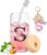 TUZELIYA S Personalised Gifts with Letters – Glass Mug with Lid & Straw + Keyring Letter, Gift for Women & Girls, Birthday, Valentine’s Day & Christmas