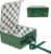 Tekhoho Green Gift Box 22 x 22 x 10 cm, Premium Gift Box with Magnetic Lid and Bow for Holidays Wedding Birthday Gift Packaging, Checked Lining