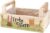Herz & Heim Easter Wooden Plant Basket „Frohe Ostern“ – Decorative Gift Basket & Plant Box – Easter Gift Box for Flowers & Easter Baskets – 3 Variants (2 Handles (26 × 13 × 16 cm)